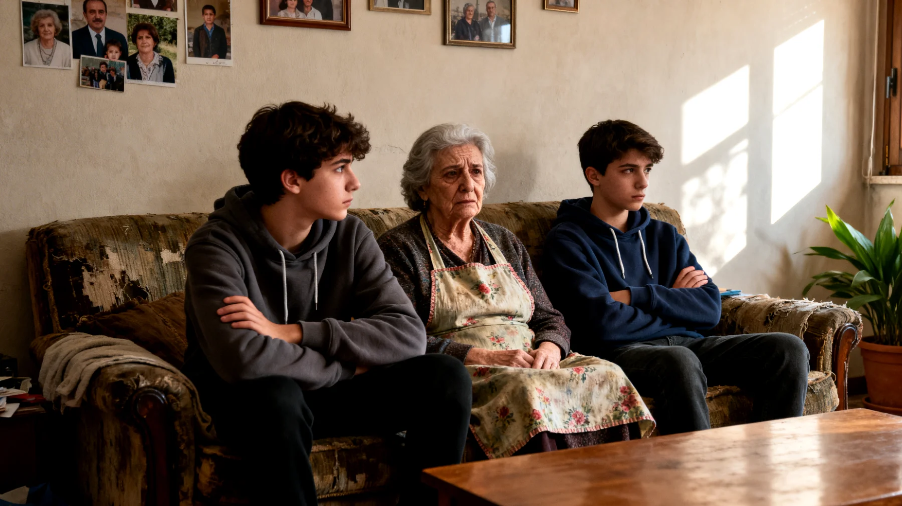 La nonna si trova a gestire una forte tensione tra i nipoti adolescenti, che manifestano gelosia reciproca per le attenzioni e le preferenze percepite. Uno dei nipoti si sente meno amato o valorizzato rispetto all'altro, creando rivalità, confronti continui e momenti di conflitto aperto durante le visite o la convivenza."