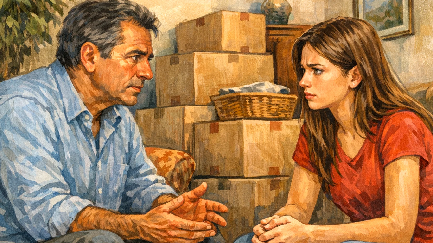 Genitori che faticano ad aiutare i figli giovani adulti ad affrontare transizioni importanti come il cambio di lavoro, la fine di una relazione o il trasferimento in un'altra città, generando tensioni e incomprensioni reciproche"