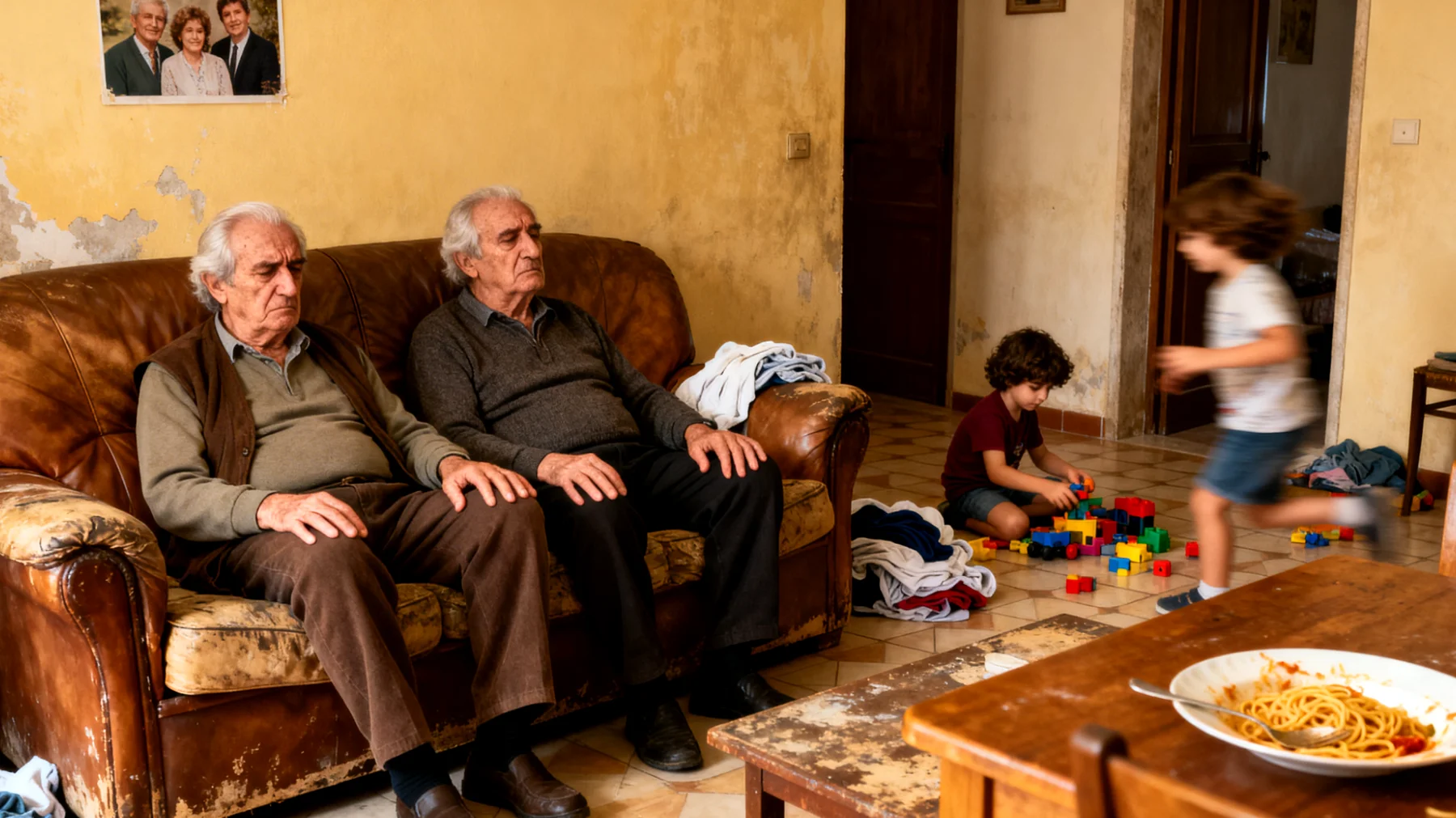 I nonni faticano a coinvolgere i nipoti bambini nelle attività quotidiane e domestiche, che preferiscono giocare o evitare le responsabilità, creando frustrazione e senso di impotenza negli anziani"