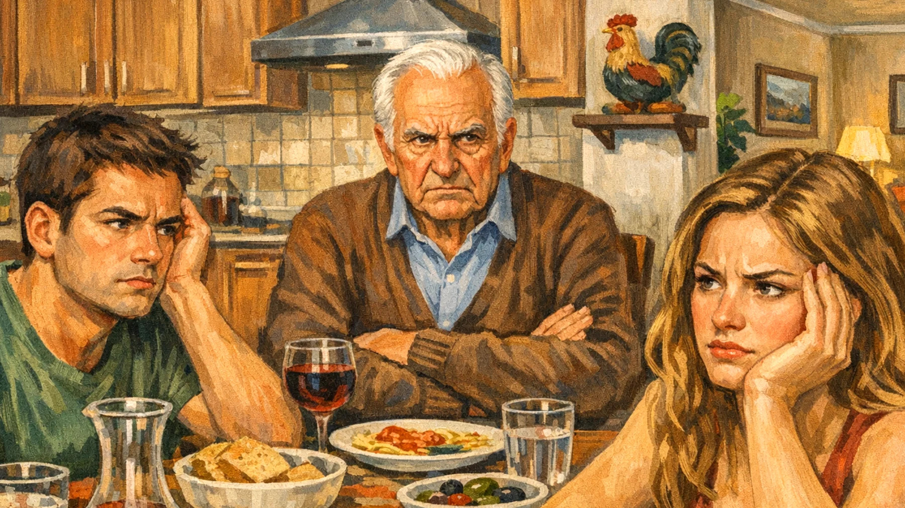 Il nonno fatica a comprendere le scelte di vita dei nipoti giovani adulti (carriera, relazioni, stile di vita) e tende a giudicarle secondo i valori della sua generazione, creando tensioni e incomprensioni nel rapporto"